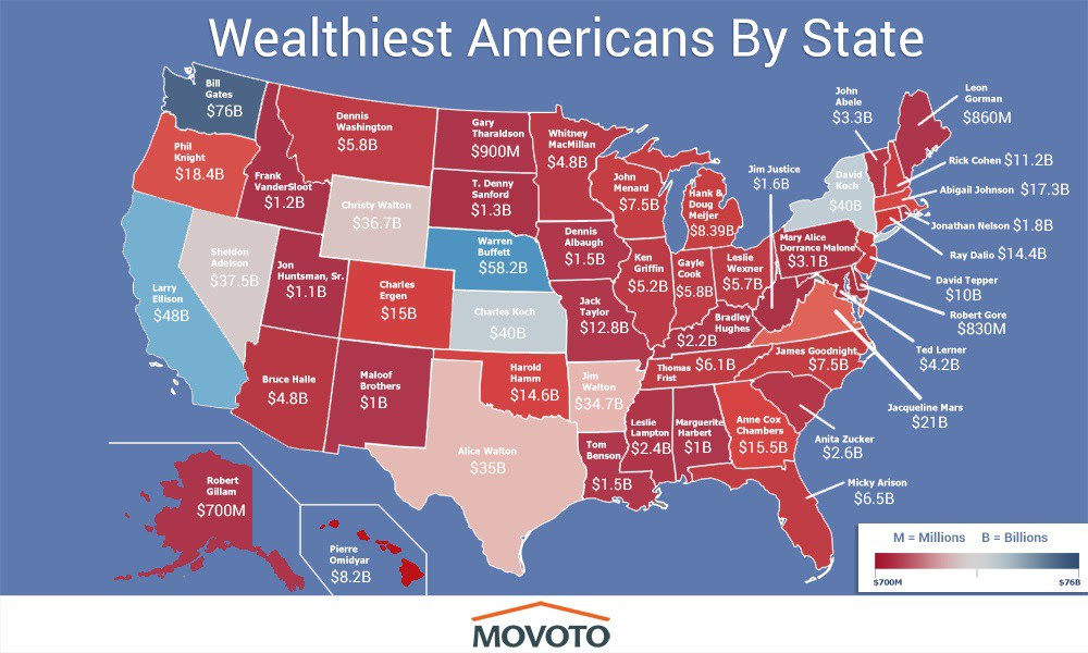 Wealthiest Americans by State