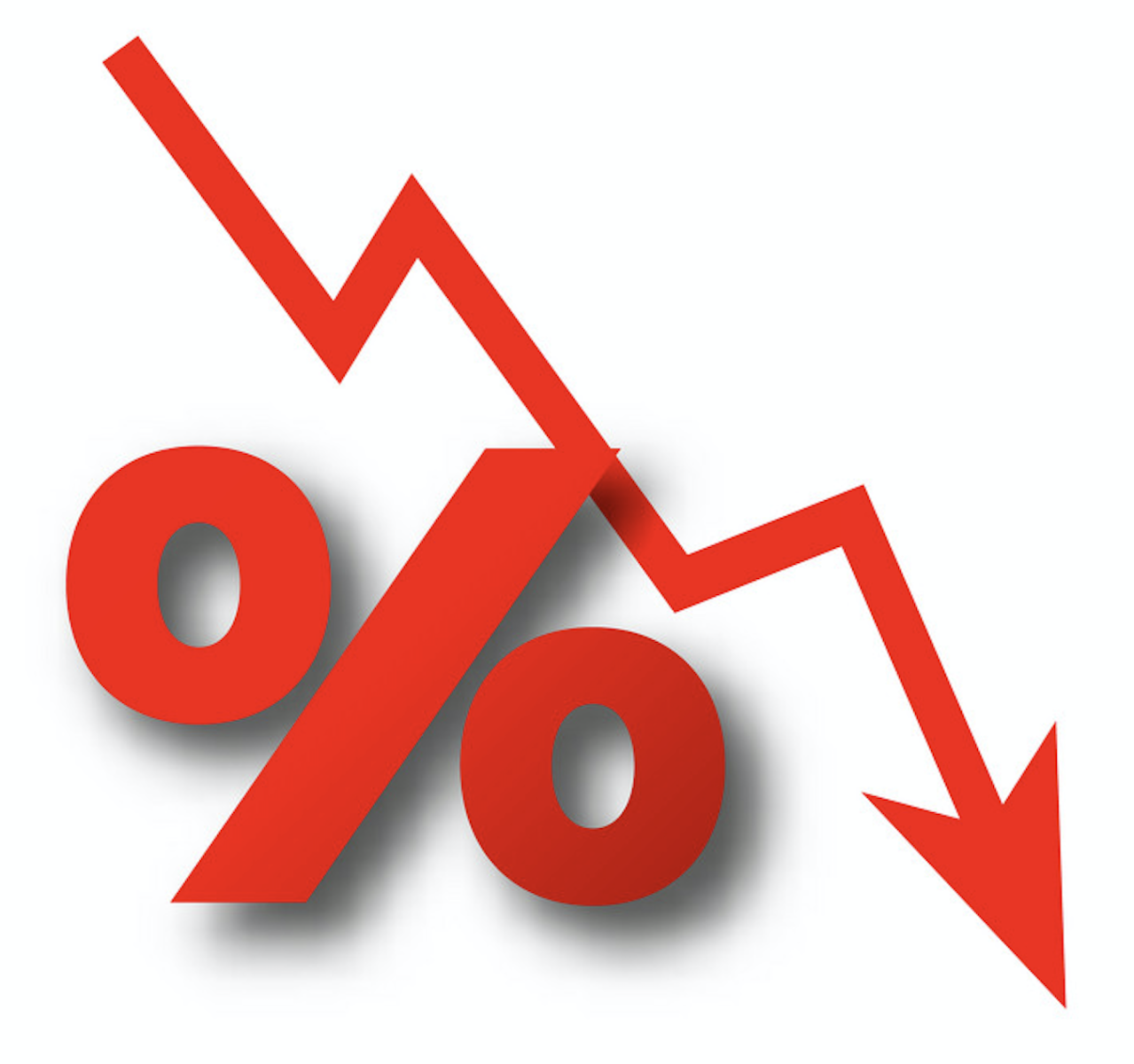 Понижай процент. Падение процентов. Процент рисунок. Процент вниз.