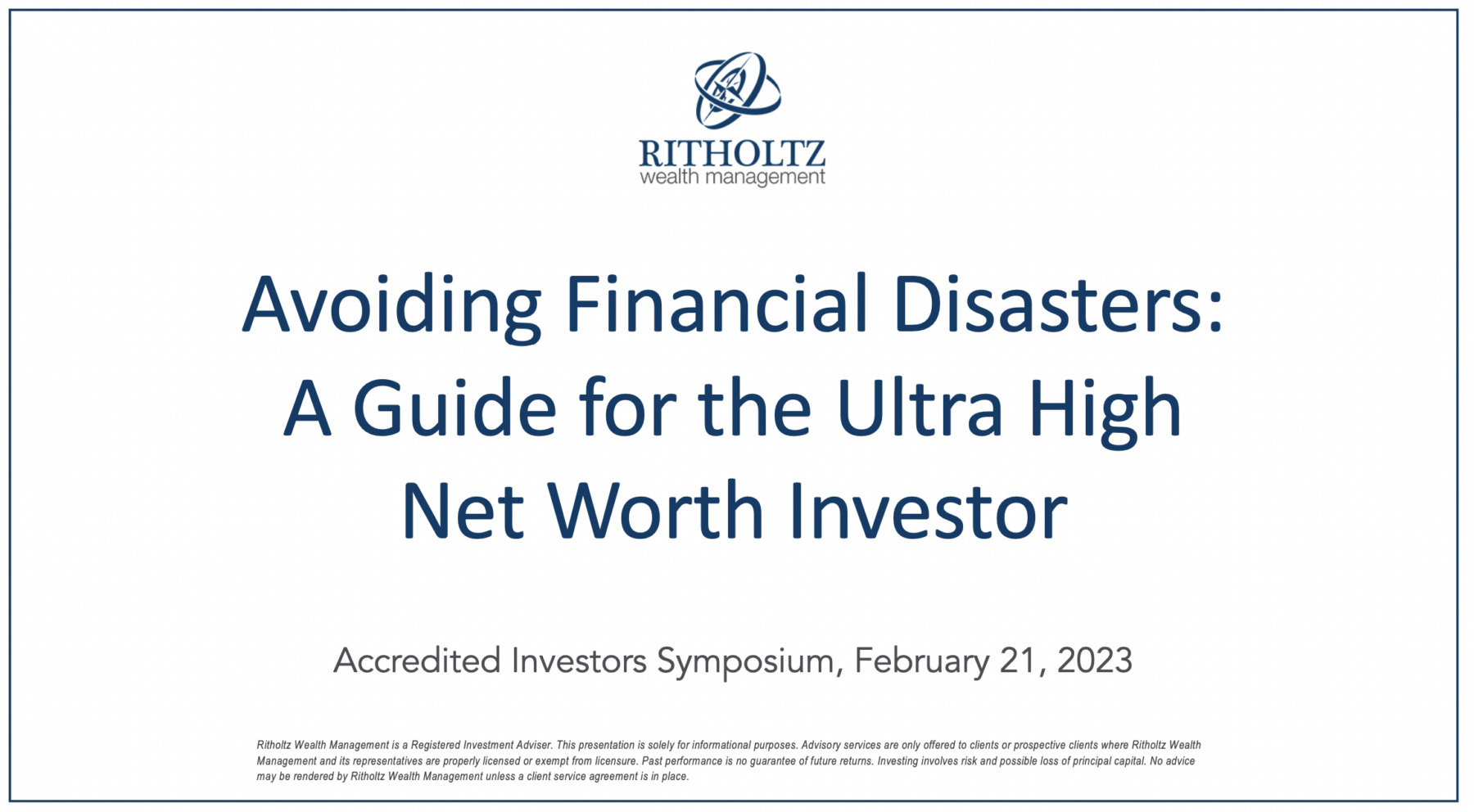Avoiding Financial Disasters 3